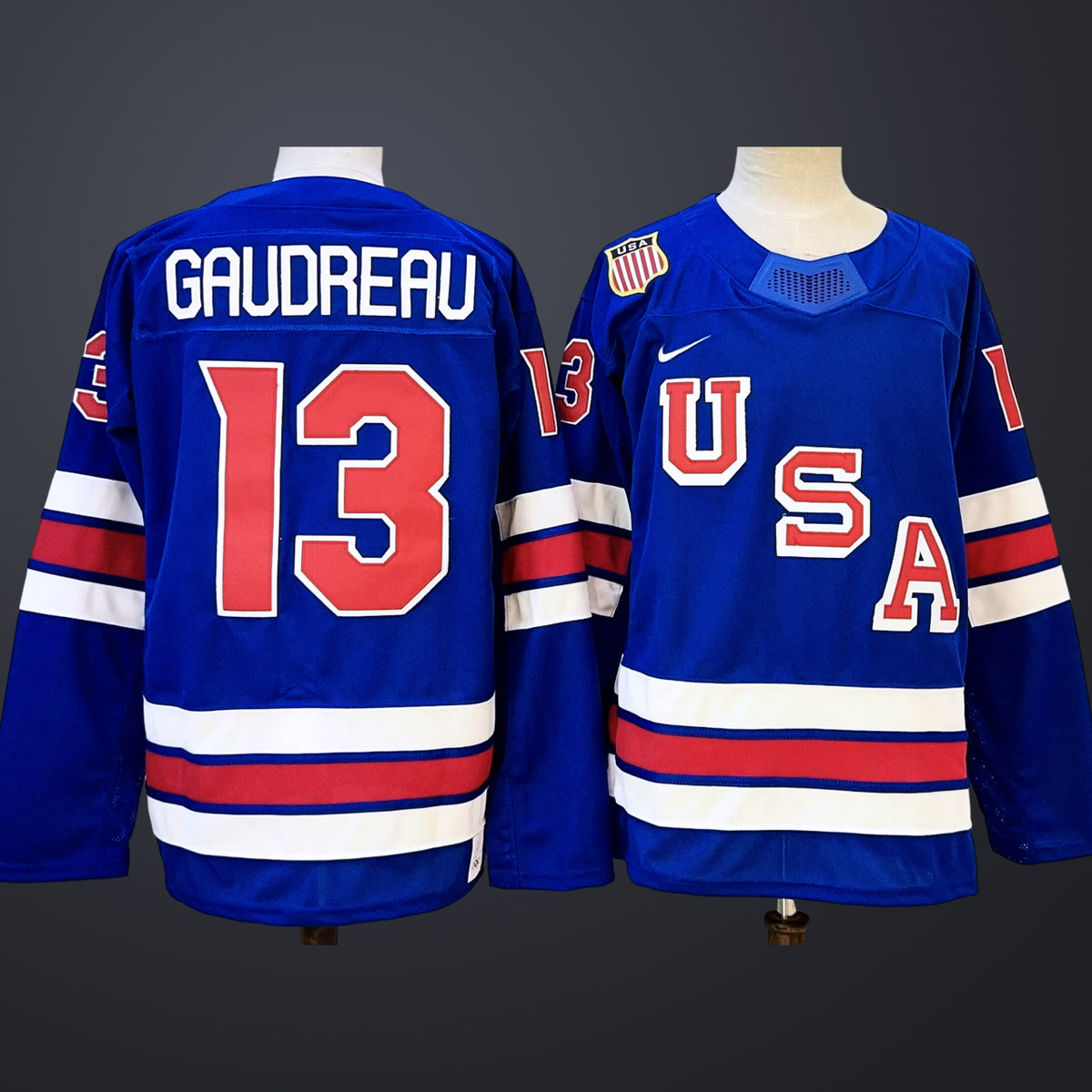 Men’s USA #13 Gaudreau Royal 2025-2026 Stitched Jersey