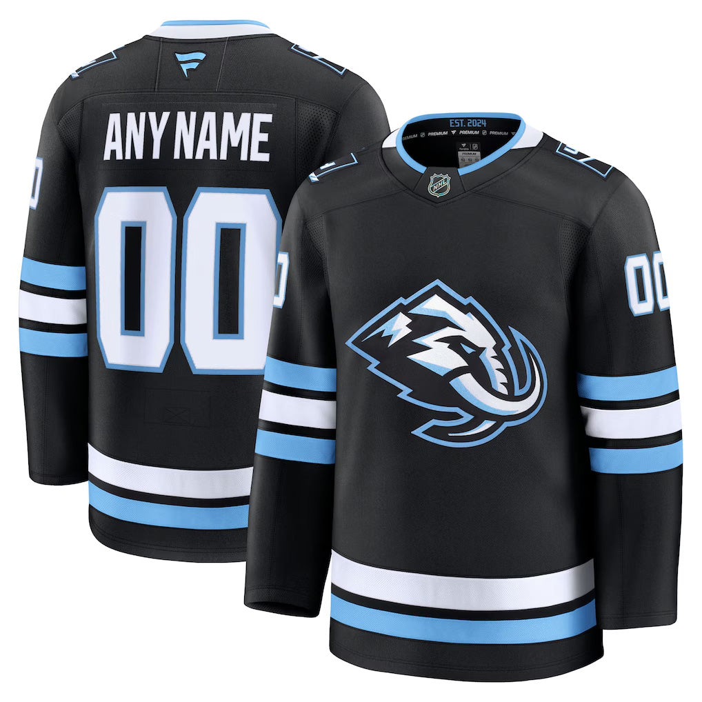 Men’s Utah Mammoth Fanatics Black Home Premium Custom Jersey