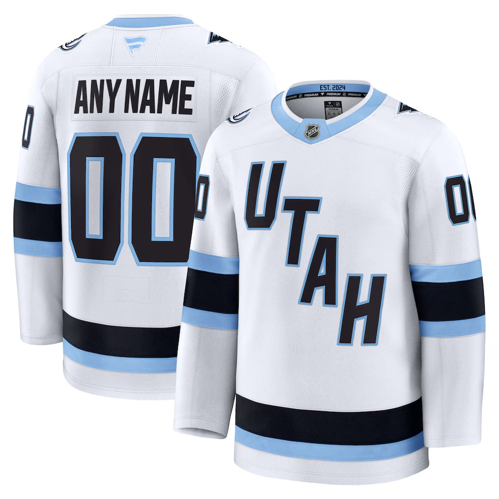Men’s Utah Mammoth Fanatics White Away Premium Custom Jersey