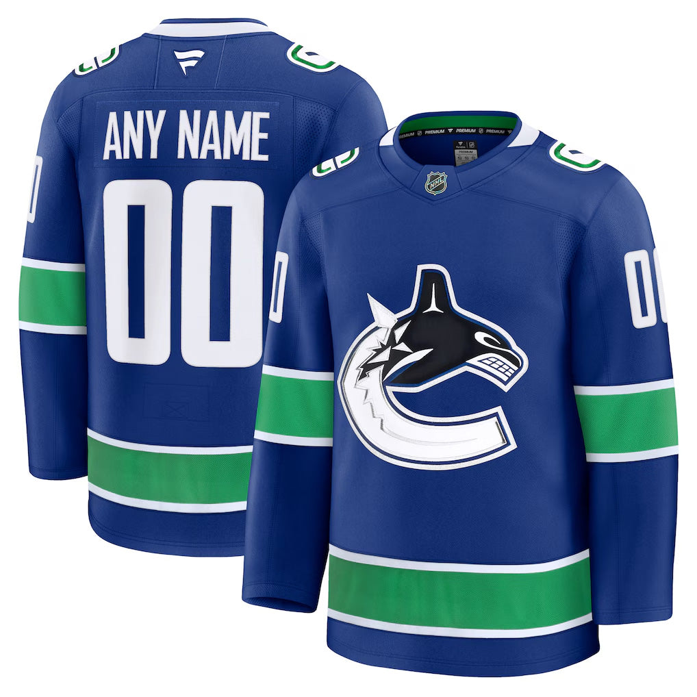 Men’s Vancouver Canucks Fanatics Blue Home Premium Custom Jersey