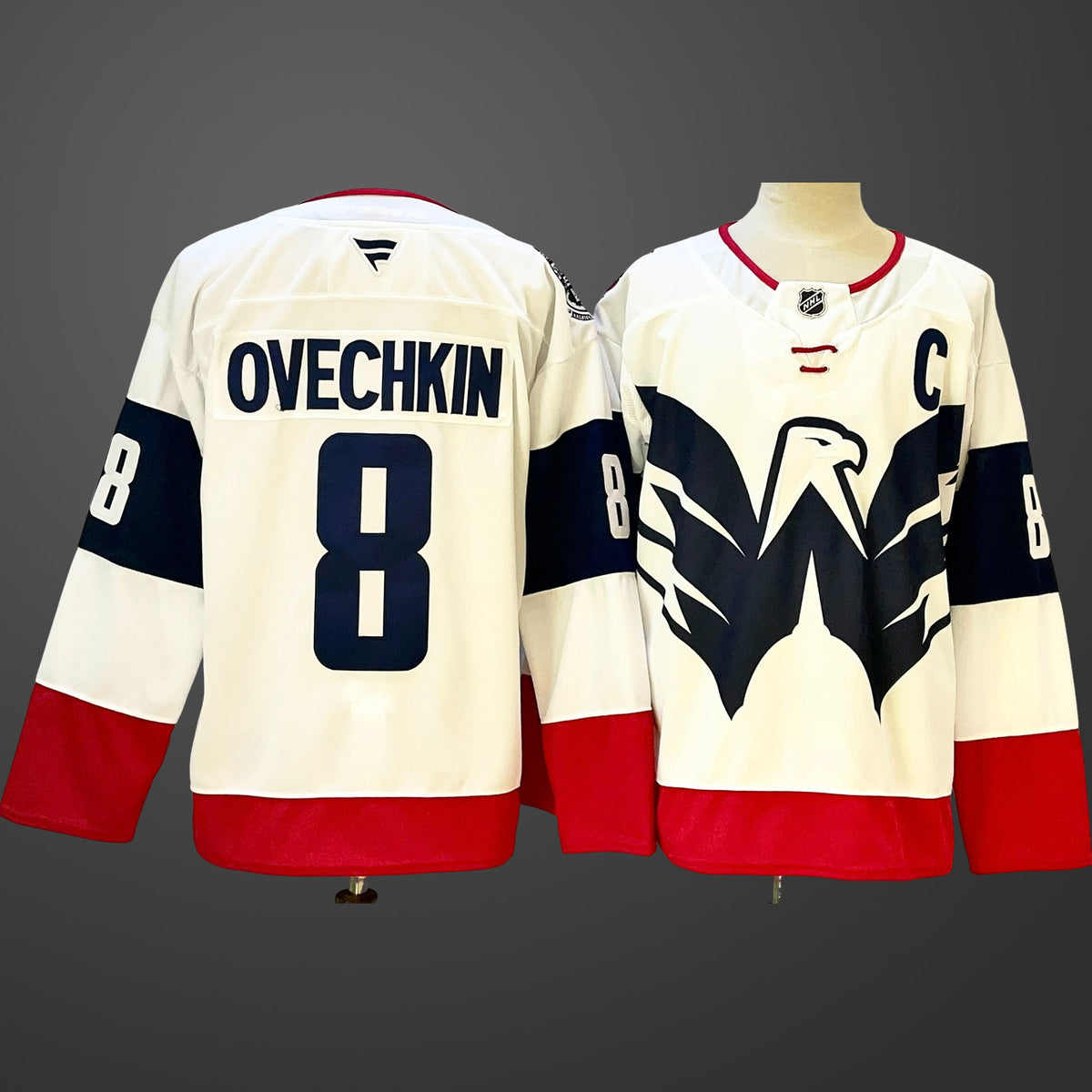 Men’s Washington Capitals Alex Ovechkin #8 White Jersey