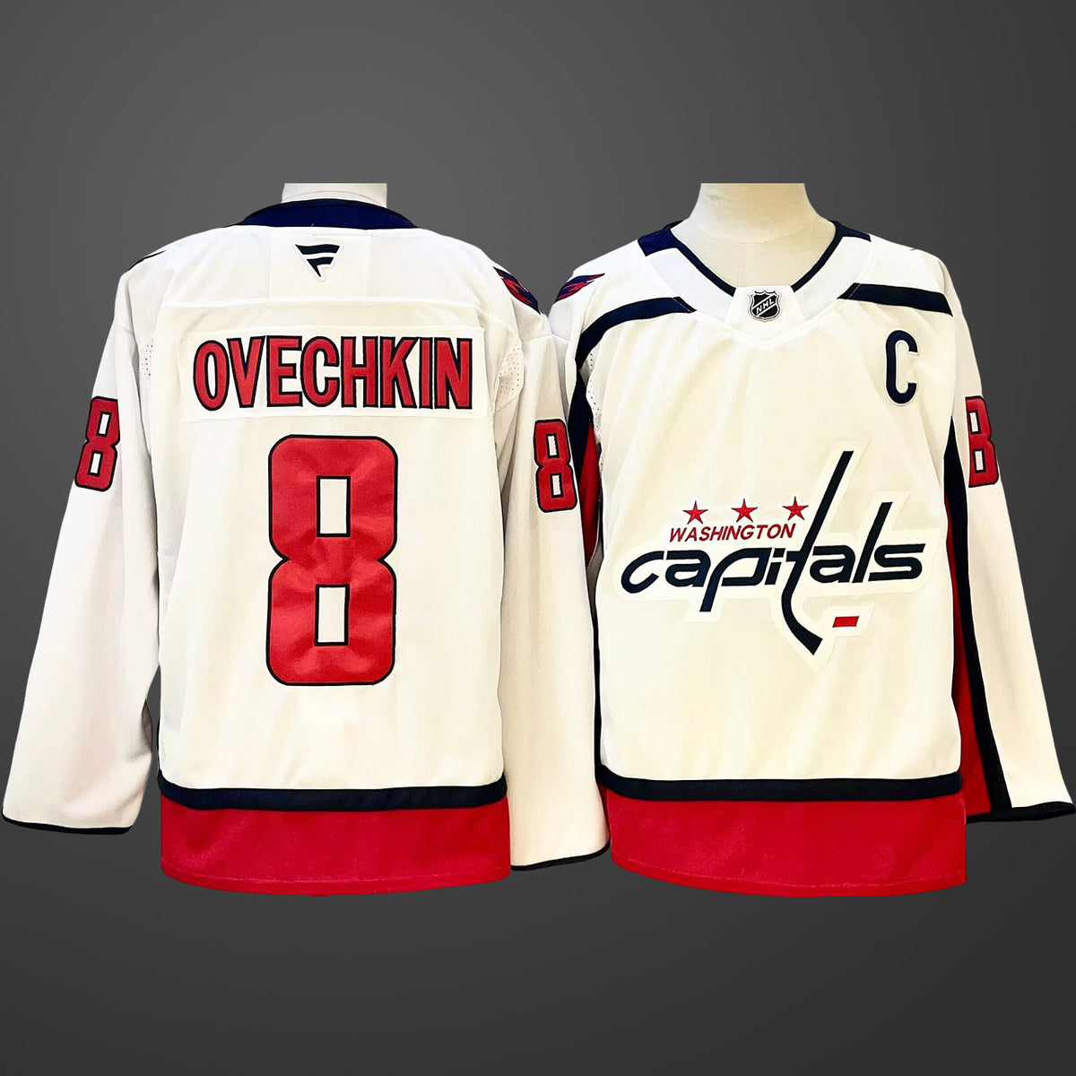 Men’s Washington Capitals Alexander Ovechkin #8 White Jersey