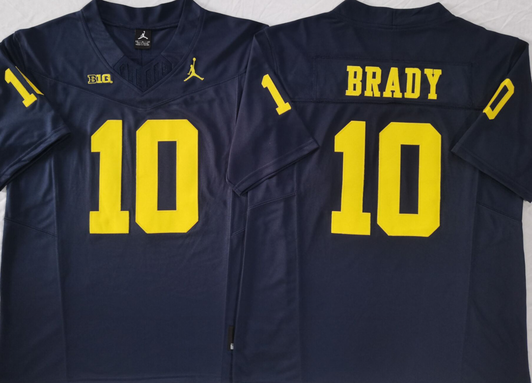 Michigan Wolverines Blue #10 BRADY Stitched Jersey
