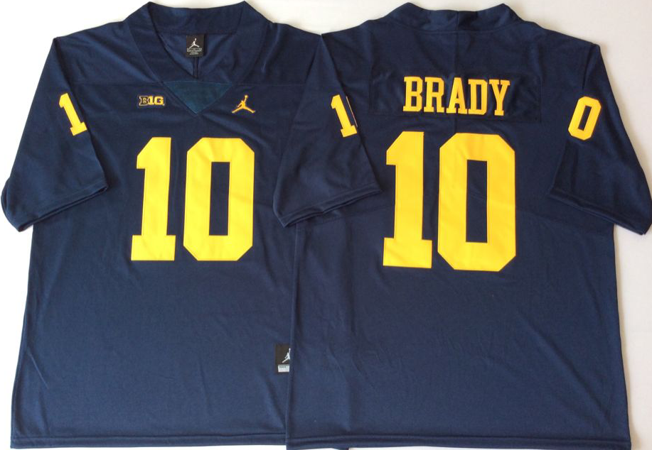 Michigan Wolverines Blue #10 BRADY Stitched Jersey