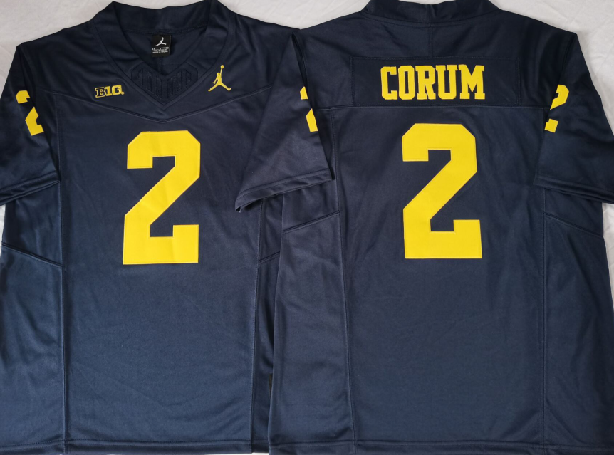 Michigan Wolverines Blue #2 CORUM Stitched Jersey