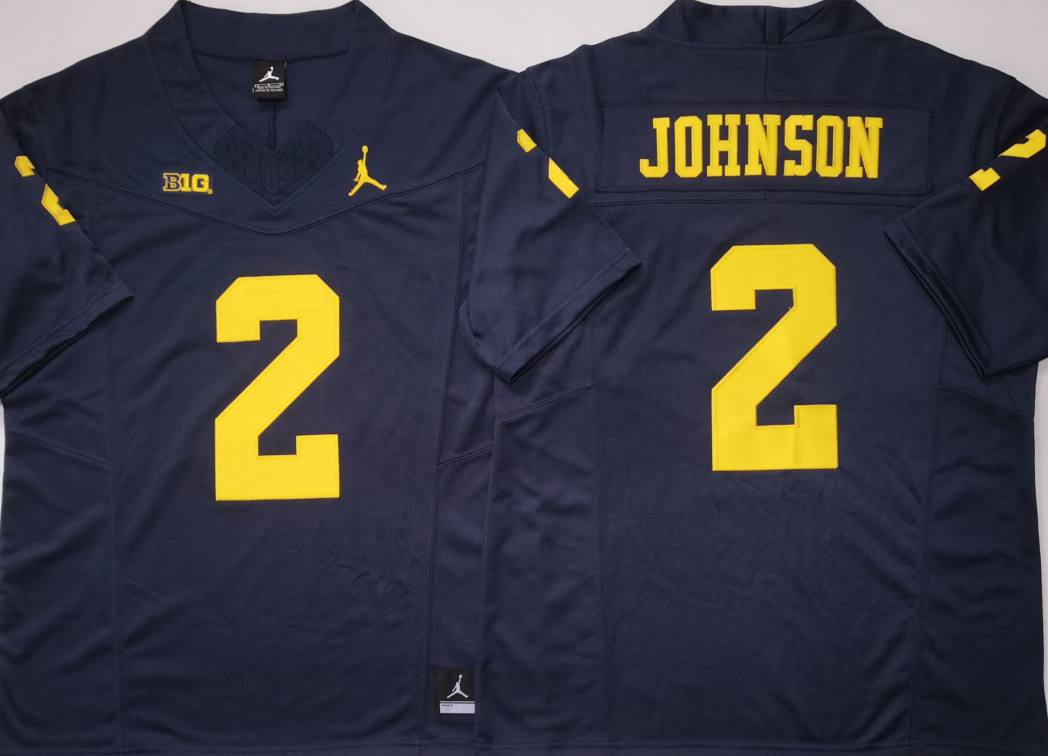 Michigan Wolverines Blue #2 JOHNSON Stitched Jersey