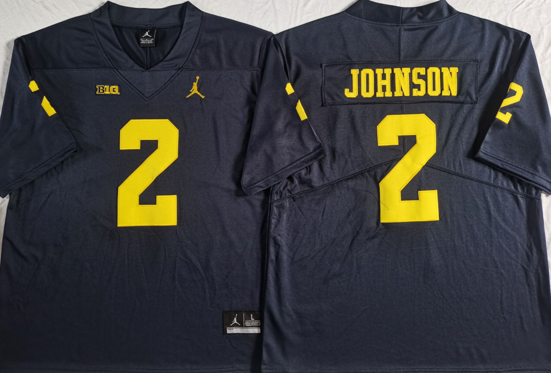 Michigan Wolverines Blue #2 JOHNSON Stitched Jersey