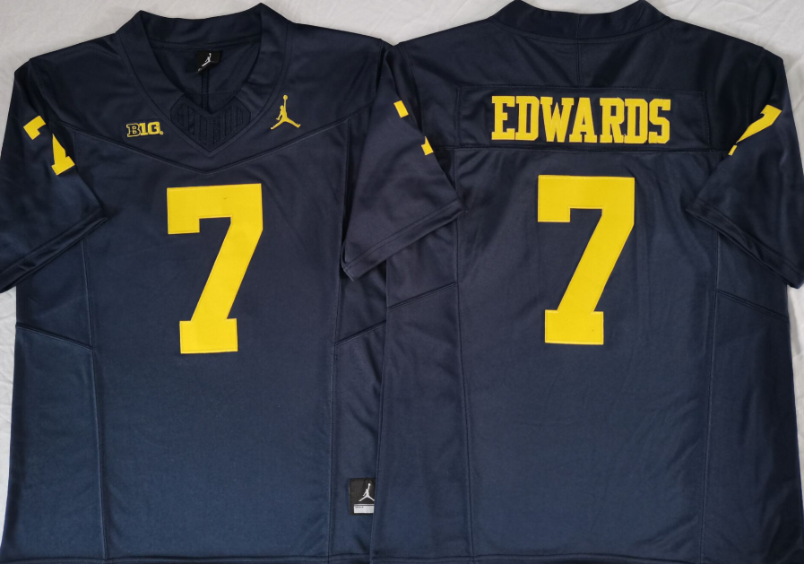 Michigan Wolverines Blue #7 EDWARDS Stitched Jersey