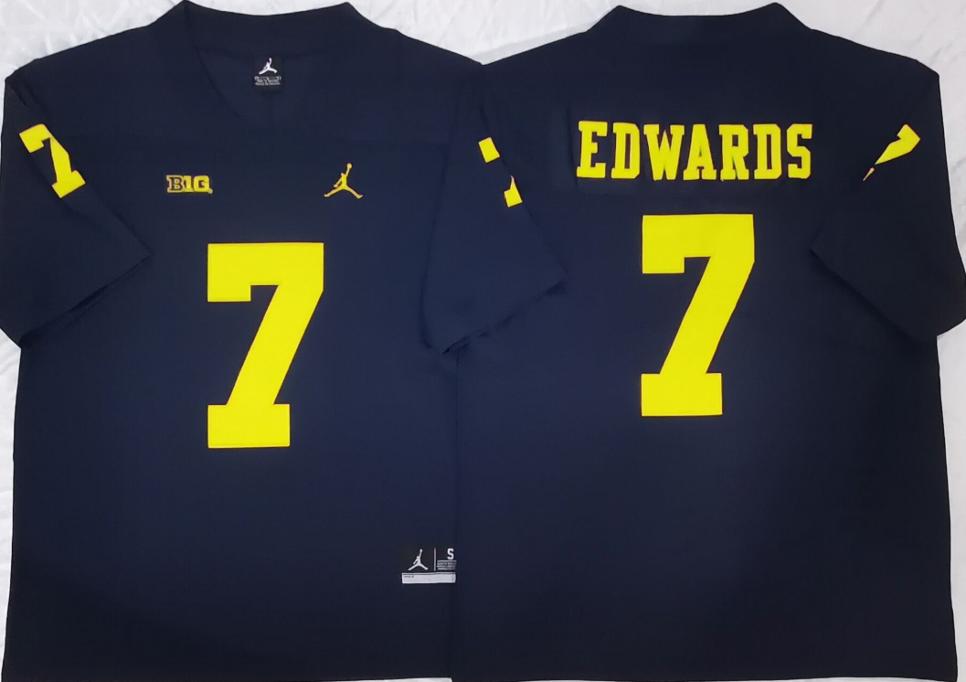 Michigan Wolverines Blue #7 EDWARDS Stitched Jersey