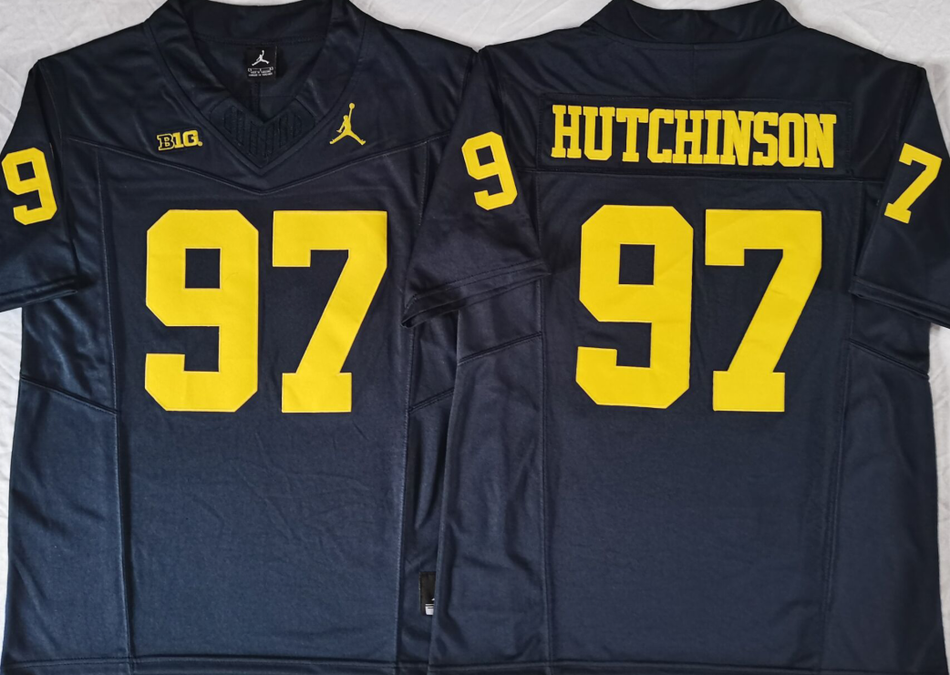 Michigan Wolverines Blue #97 HUTCHINSON Stitched Jersey