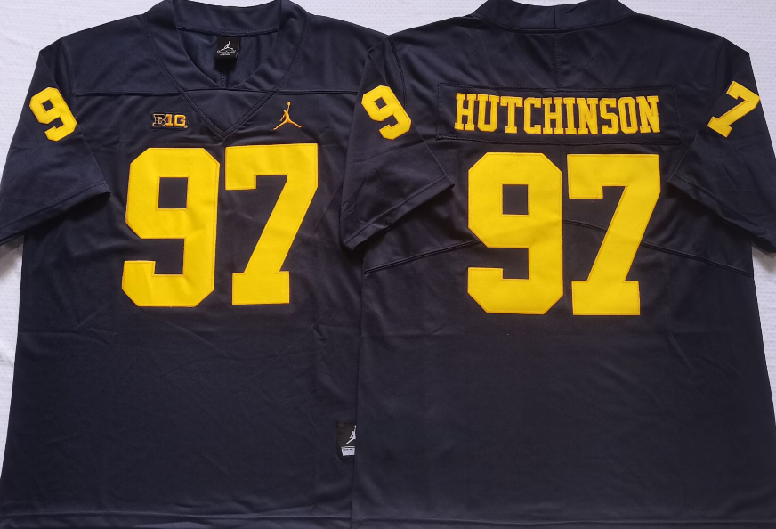 Michigan Wolverines Blue #97 HUTCHINSON Stitched Jersey