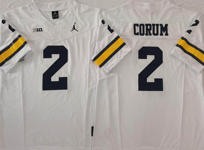 Michigan Wolverines White #2 CORUM Stitched Jersey