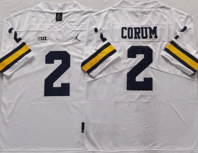 Michigan Wolverines White #2 CORUM Stitched Jersey