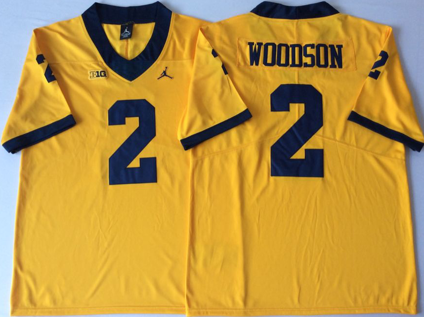 Michigan Wolverines YELLOW #2 WOODSON Stitched Jersey