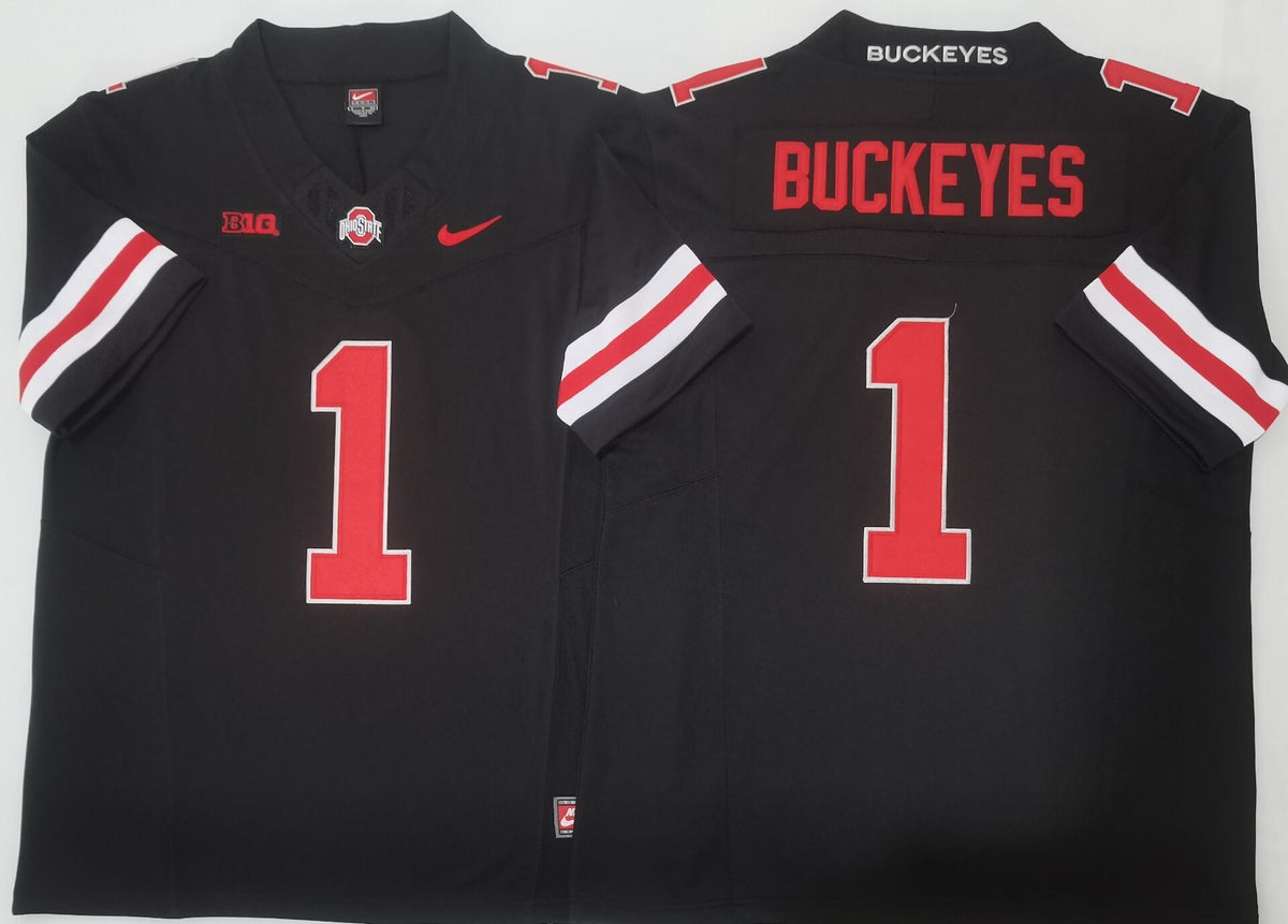 Ohio State Buckeyes Black #1 BUCKEYES Stitched Jersey