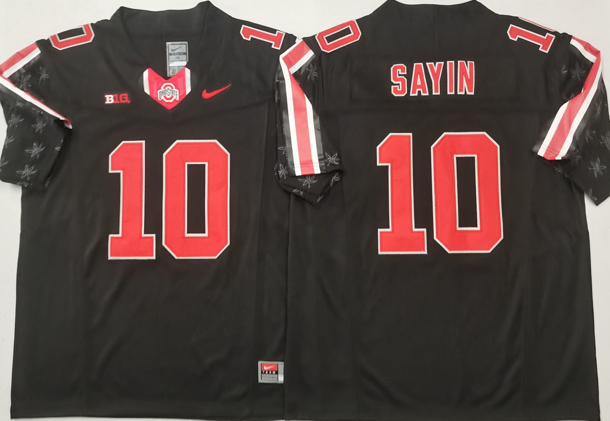 Ohio State Buckeyes Black #10 SAYIN Stitched Jersey