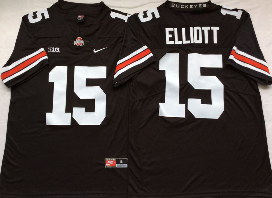 Ohio State Buckeyes Black #15 ELLIOTT Stitched Jersey