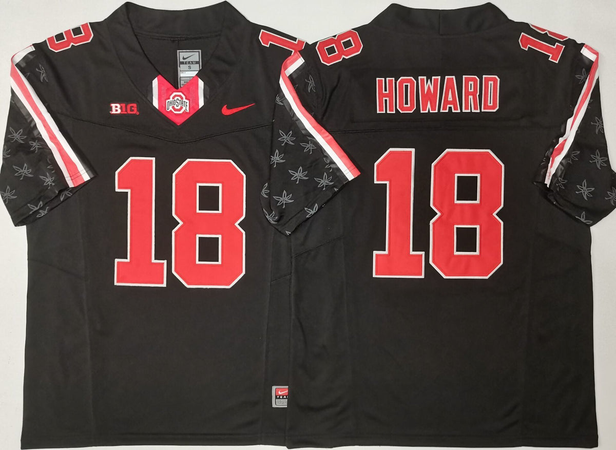 Ohio State Buckeyes Black #18 HOWARD Stitched Jersey