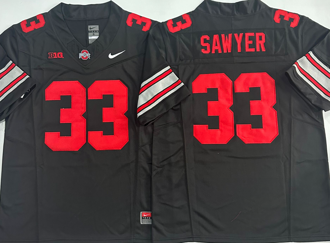 Ohio State Buckeyes Black #33 SAWYER Stitched Jersey