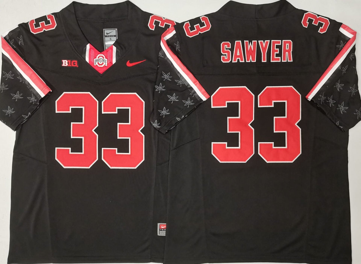 Ohio State Buckeyes Black #33 SAWYER Stitched Jersey