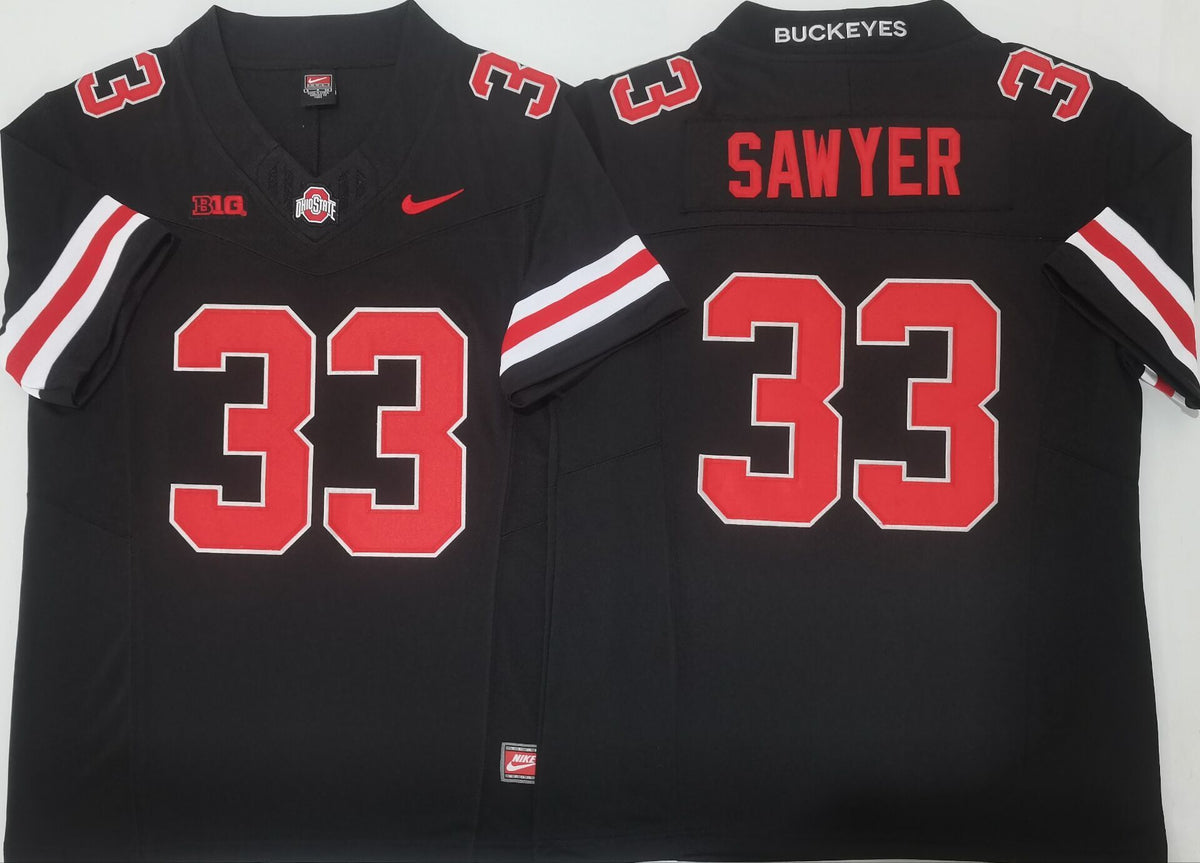Ohio State Buckeyes Black #33 SAWYER Stitched Jersey