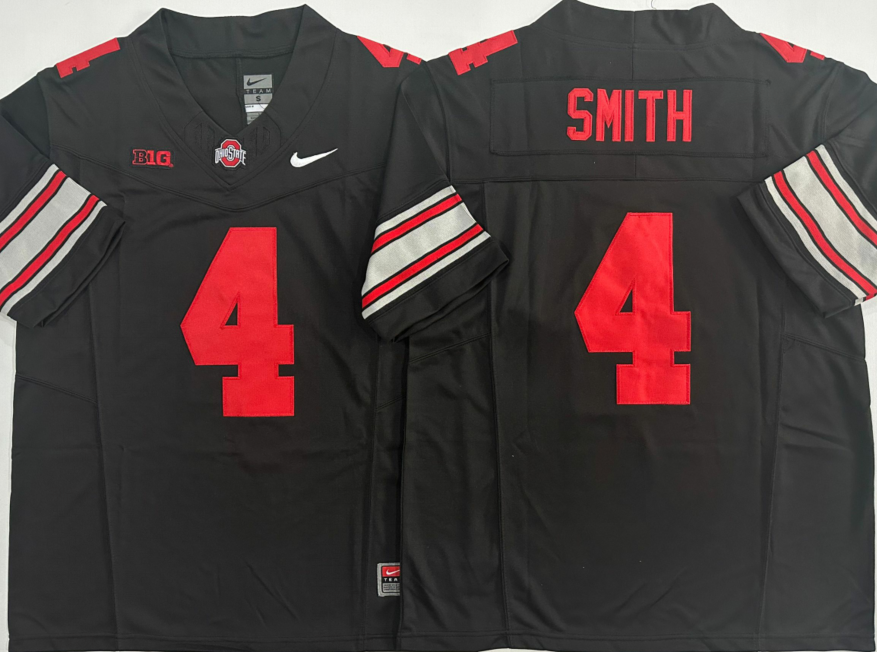 Ohio State Buckeyes Black #4 SMITH Stitched Jersey