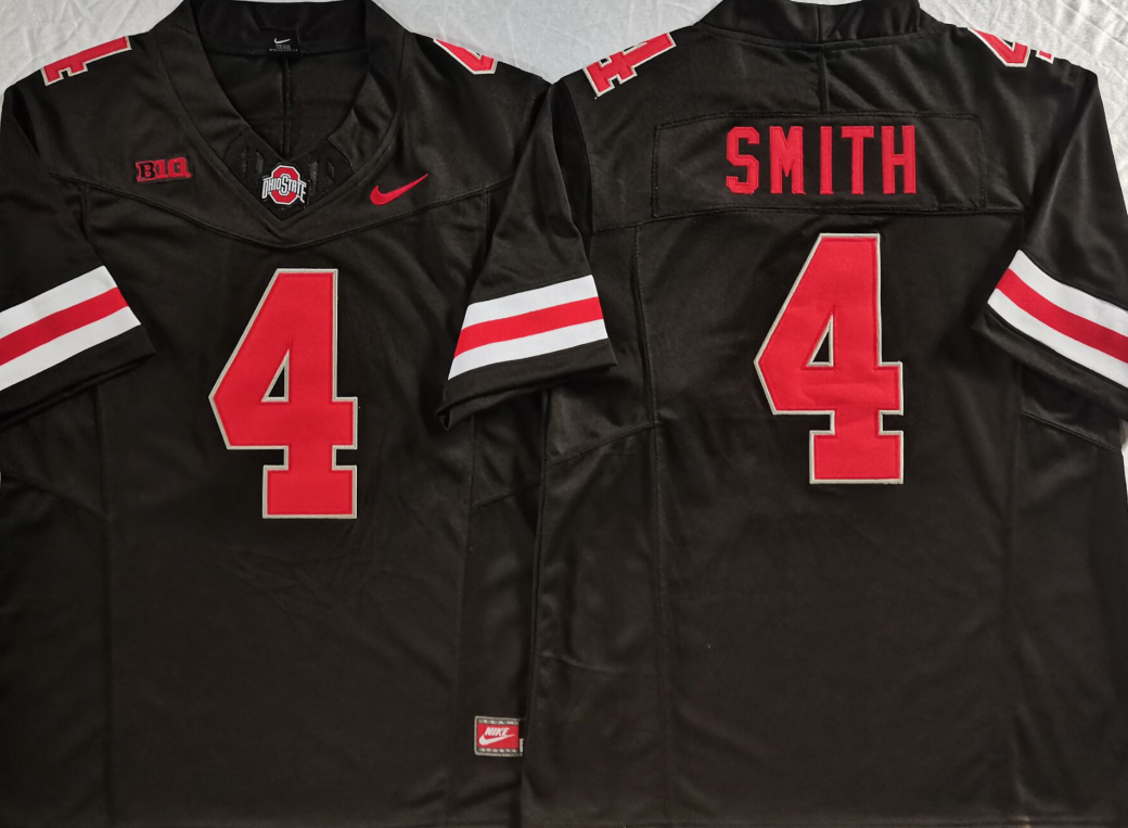 Ohio State Buckeyes Black #4 SMITH Stitched Jersey