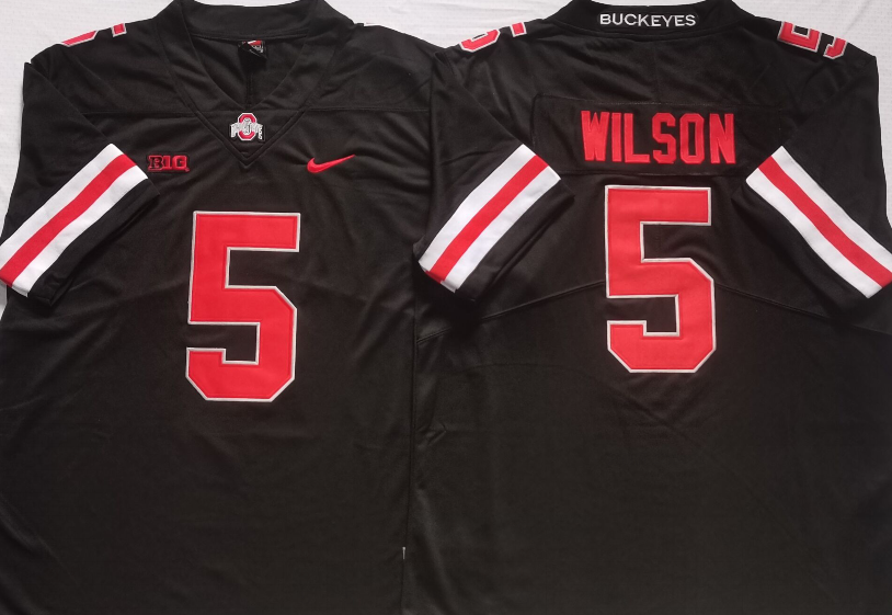 Ohio State Buckeyes Black #5 WILSON Stitched Jersey