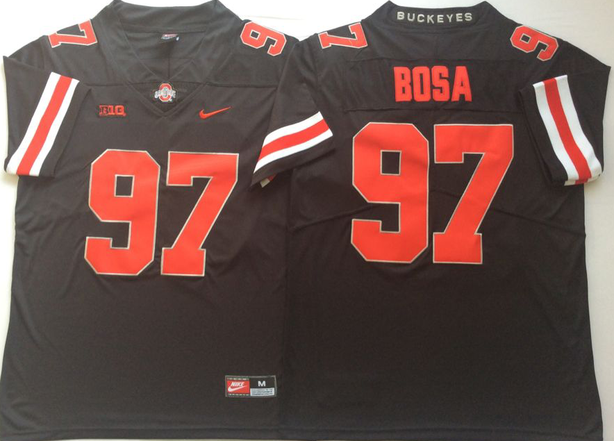 Ohio State Buckeyes Black #97 BOSA Stitched Jersey