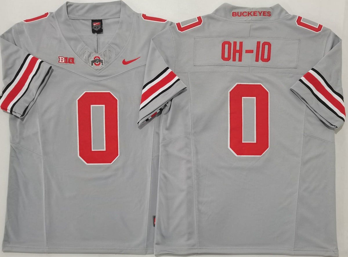 Ohio State Buckeyes GRAY #0 OH-IO Stitched Jersey