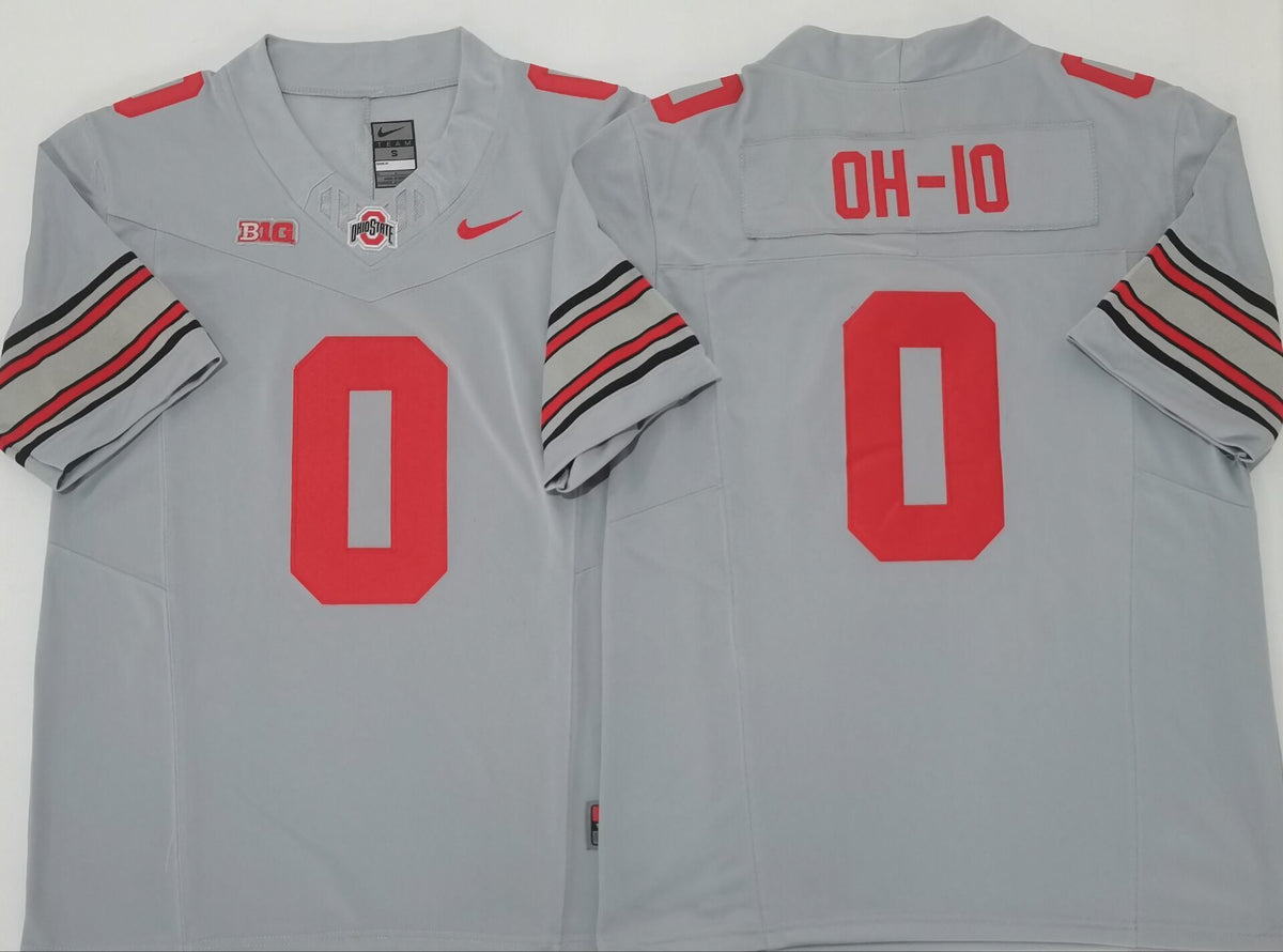 Ohio State Buckeyes GRAY #0 OH-IO Stitched Jersey
