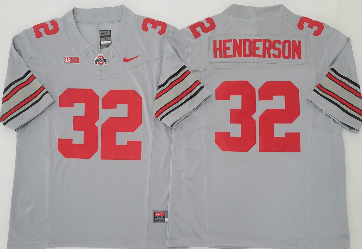 Ohio State Buckeyes GRAY #32 HENDERSON Stitched Jersey