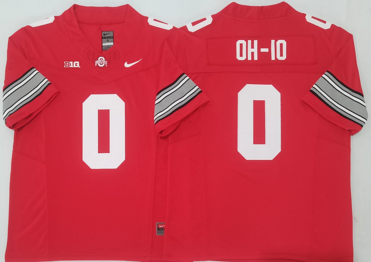 Ohio State Buckeyes Red #0 OH-IO Stitched Jersey