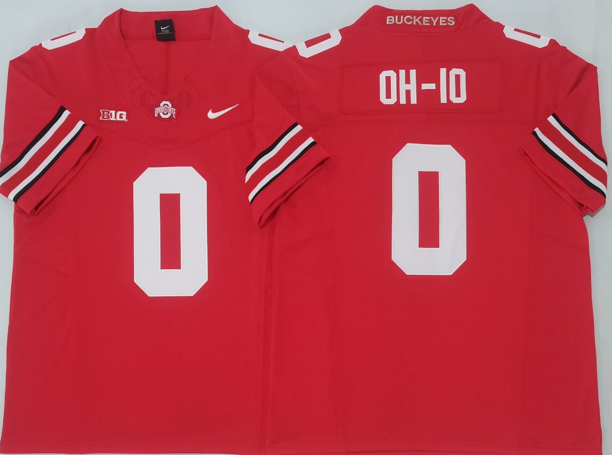 Ohio State Buckeyes Red #0 OH-IO Stitched Jersey