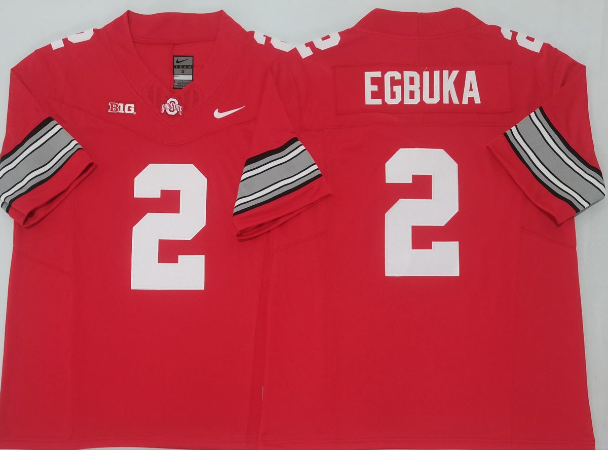 Ohio State Buckeyes Red #2 EGBUKA Stitched Jersey