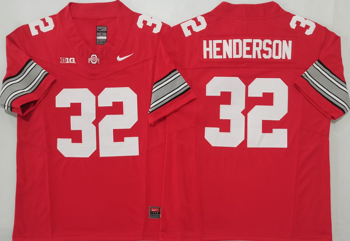 Ohio State Buckeyes Red #32 HENDERSON Stitched Jersey