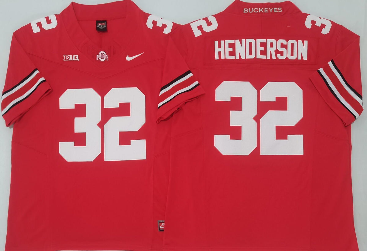 Ohio State Buckeyes Red #32 HENDERSON Stitched Jersey
