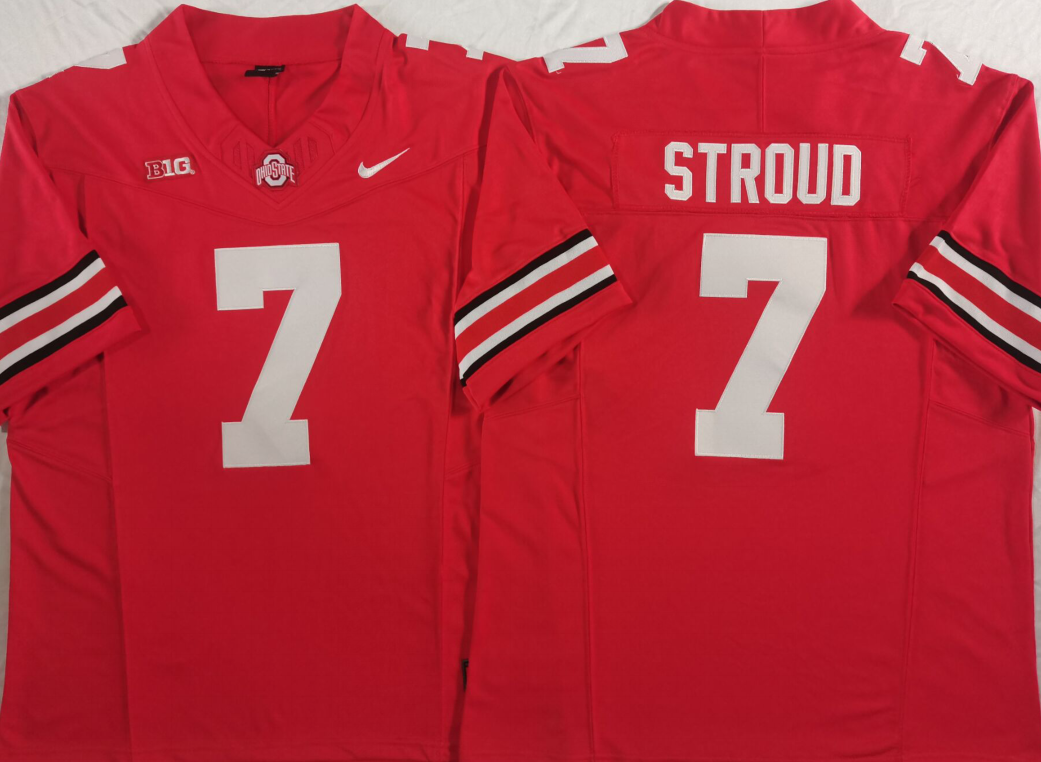 Ohio State Buckeyes Red #7 STROUD Stitched Jersey