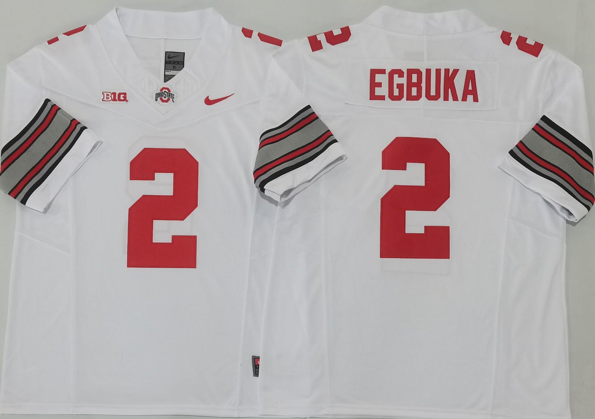 Ohio State Buckeyes White #2 EGBUKA Stitched Jersey