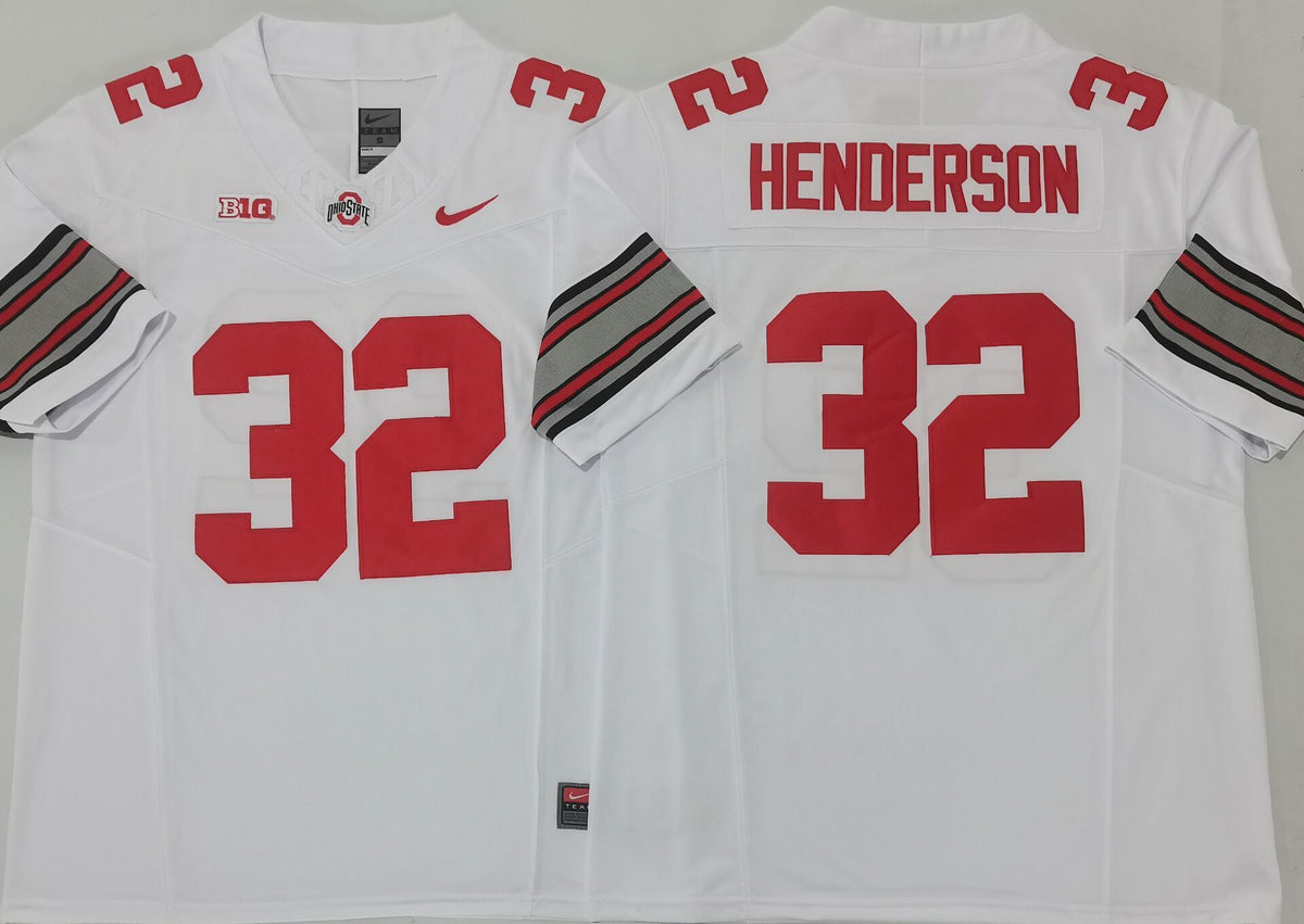 Ohio State Buckeyes White #32 HENDERSON Stitched Jersey
