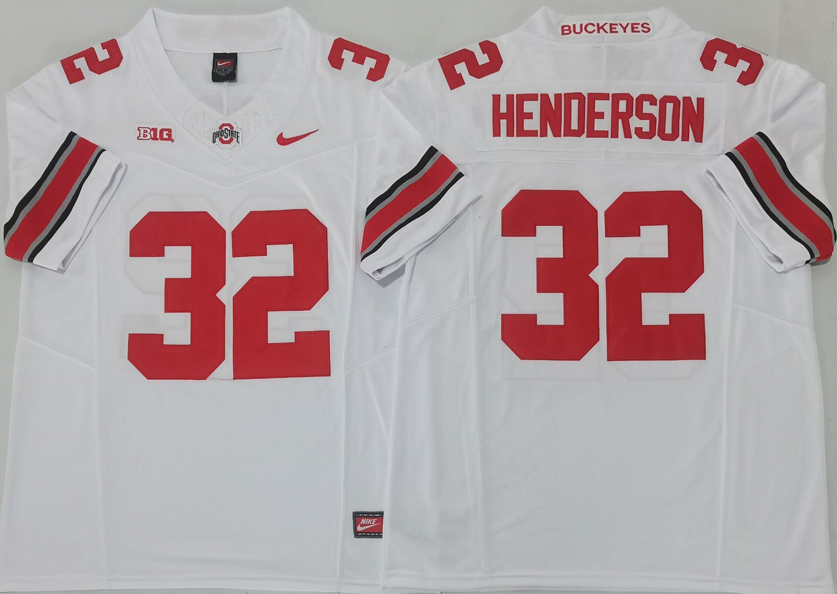 Ohio State Buckeyes White #32 HENDERSON Stitched Jersey