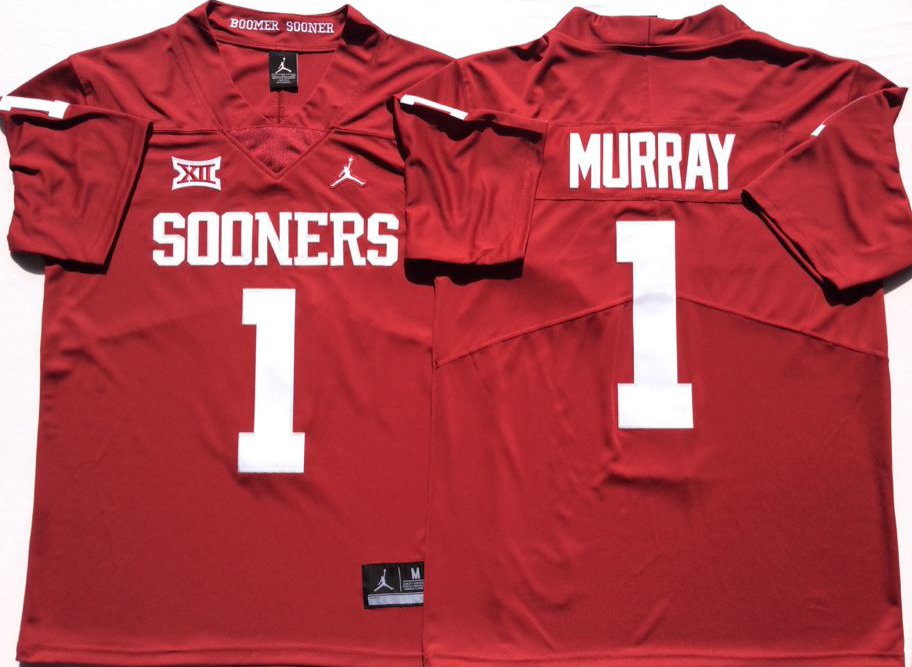 Oklahoma Sooners Red #1 MURRAY Stitched Jersey