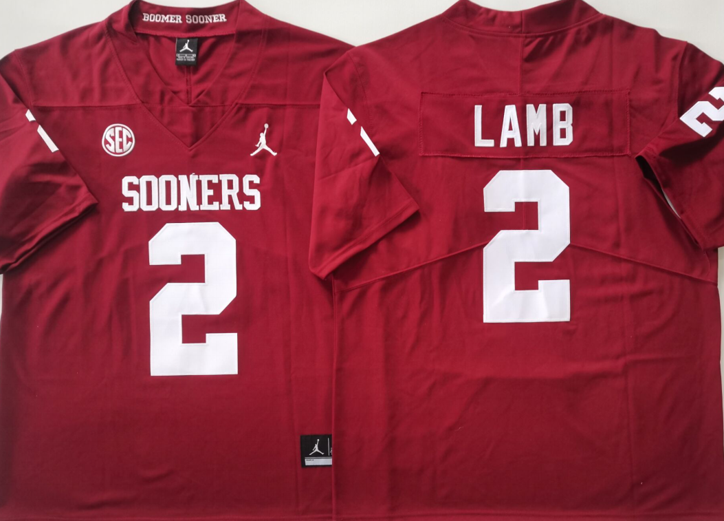 Oklahoma Sooners Red #2 LAMB Stitched Jersey