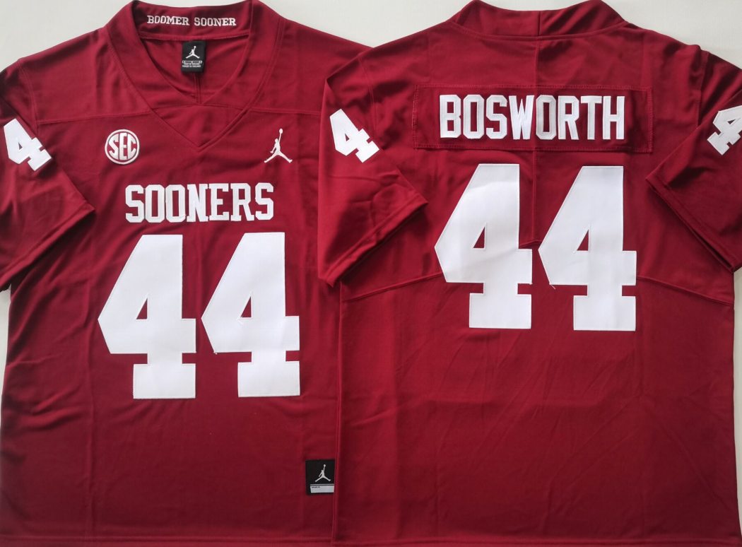 Oklahoma Sooners Red #44 BOSWORTH Stitched Jersey