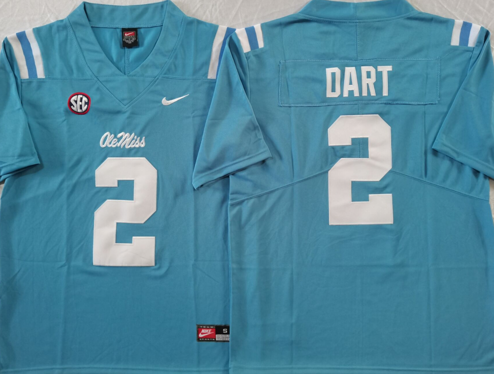 Ole Miss Rebels Blue #2 DART Stitched Jersey