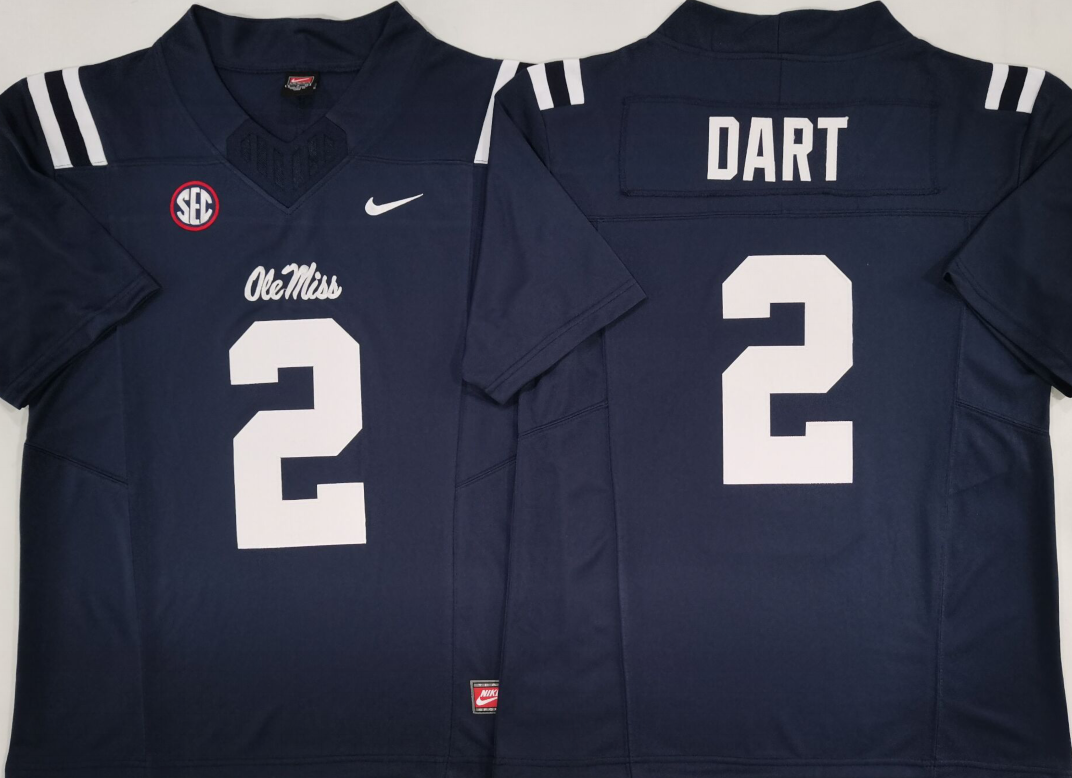 Ole Miss Rebels Navy #2 DART Stitched Jersey