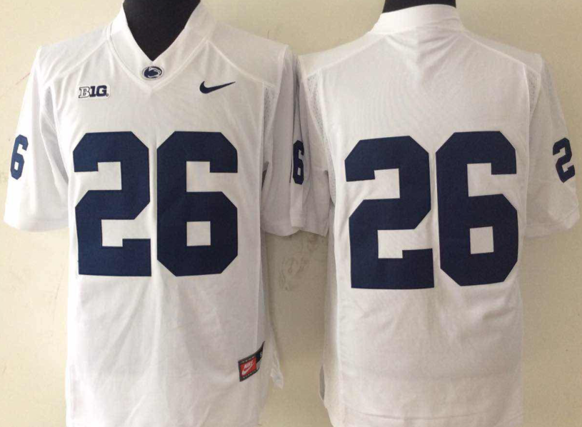 Penn State Nittany Lions #26 White Stitched Jersey
