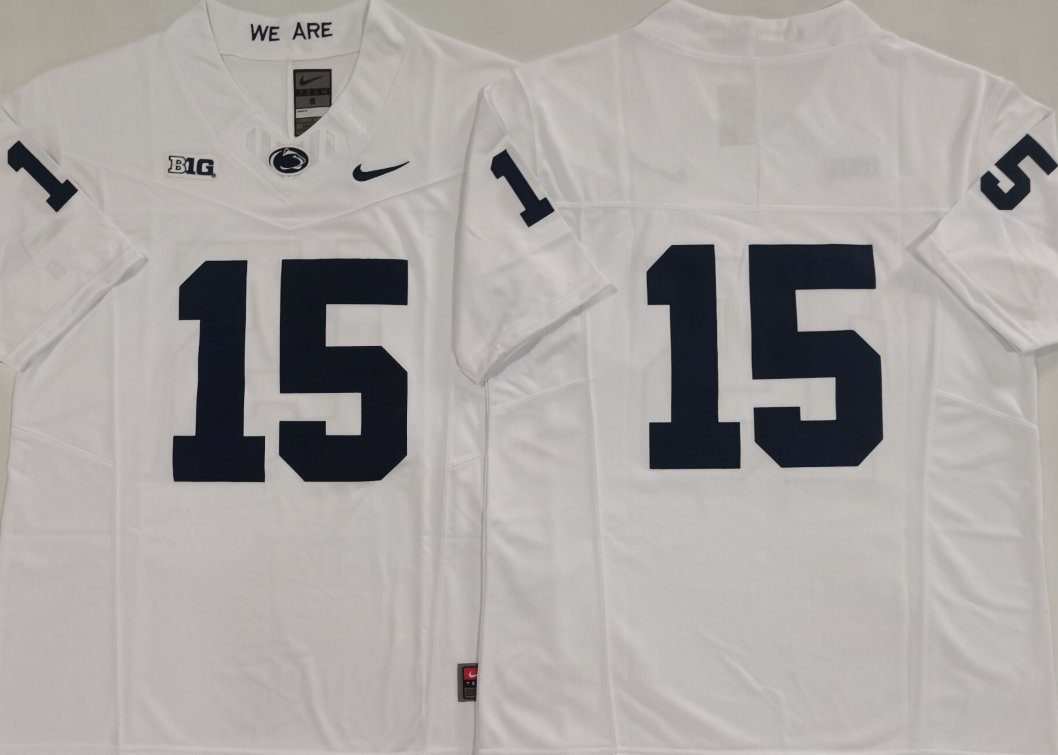 Penn State Nittany Lions White #15 Stitched Jersey