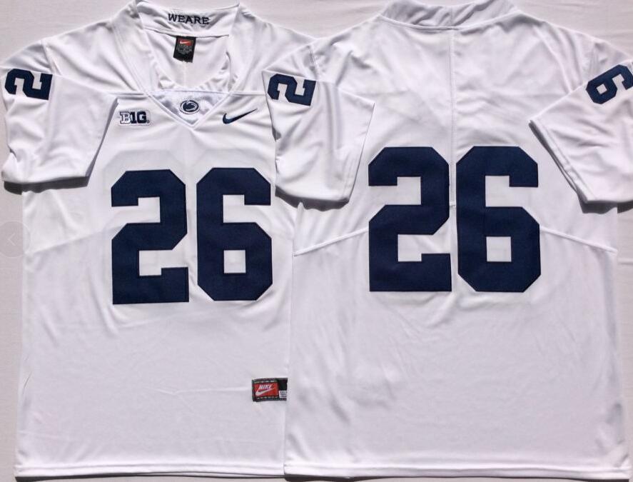 Penn State Nittany Lions White #26 BARKLEY Stitched Jersey