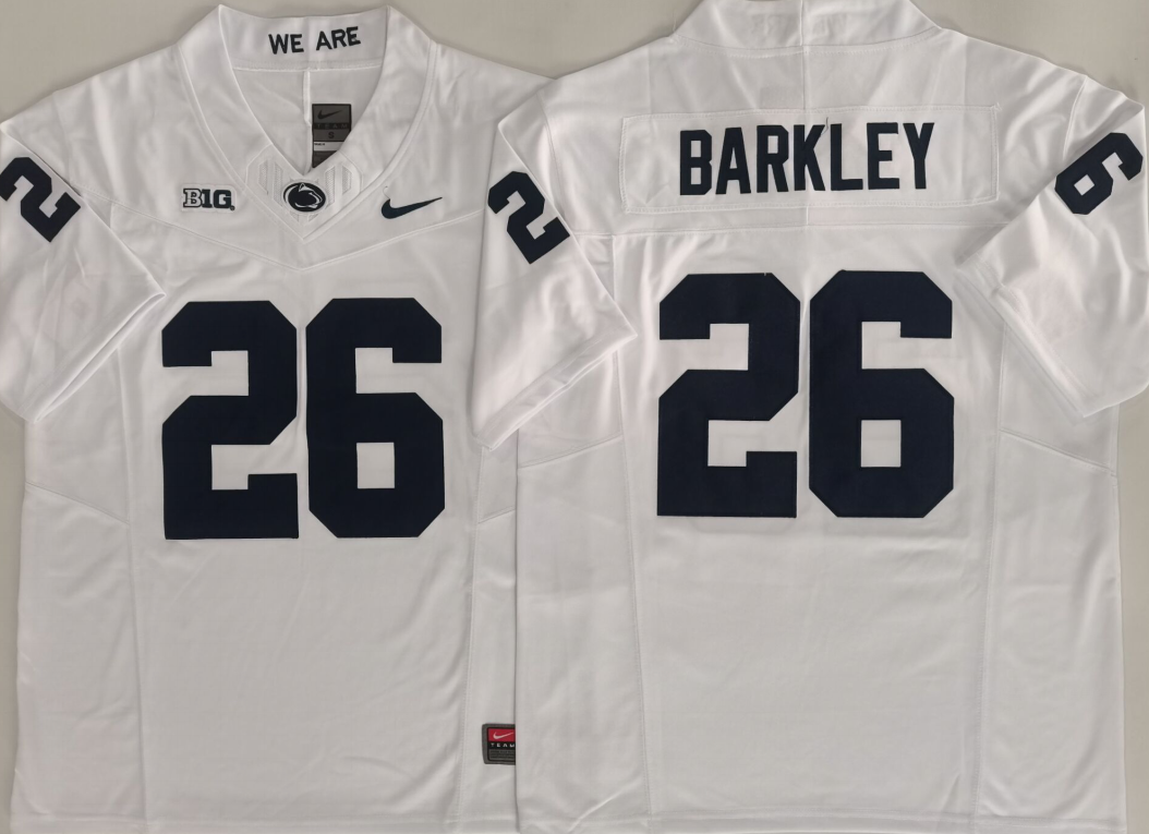 Penn State Nittany Lions White #26 BARKLEY Stitched Jersey